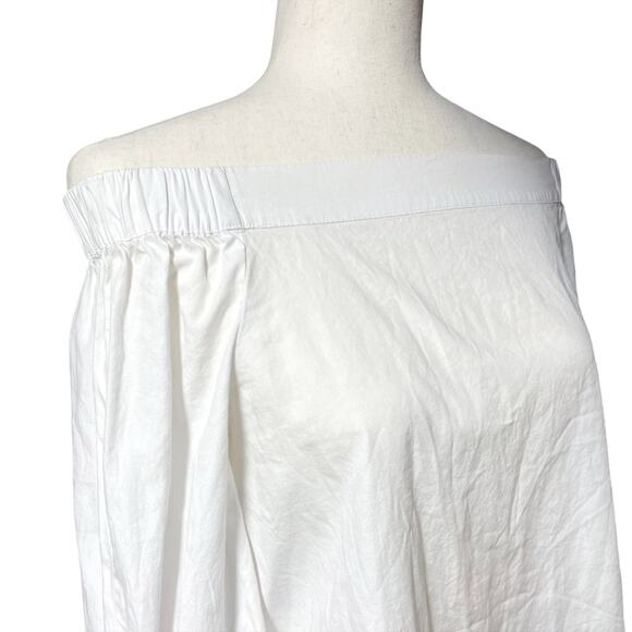 FREE PEOPLE Show Me Some Shoulder Crisp White Cotton Tunic Blouse Size XS - Picture 4 of 8